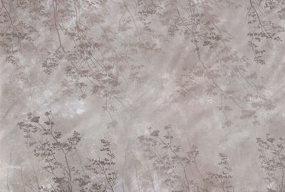 Mysterious brown tree branches and leaf imprints wall mural