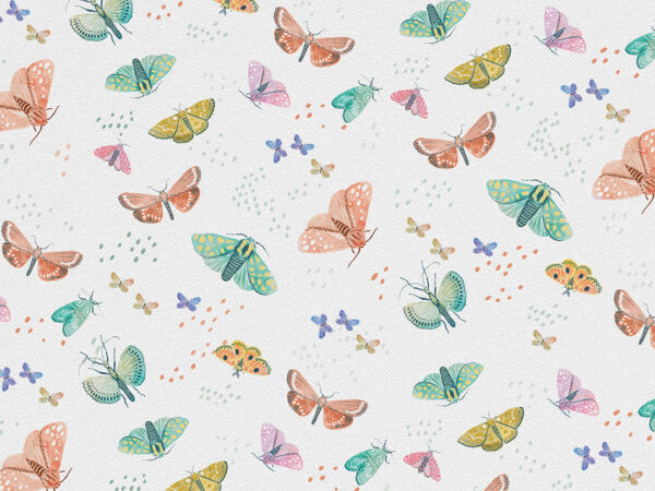 Colourful butterflies patterned wallpaper