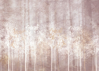 Mysterious purple forest wall mural