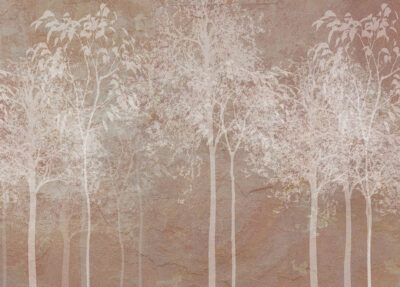 Mysterious white trees wall mural