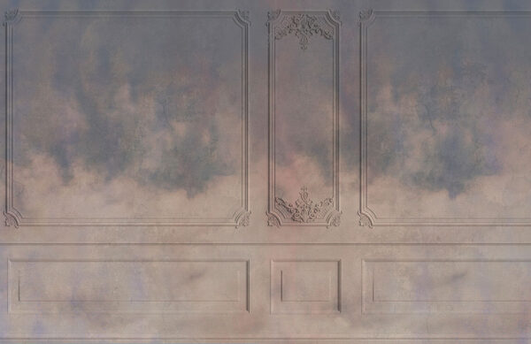 Venetian panels with crimson sky wall mural