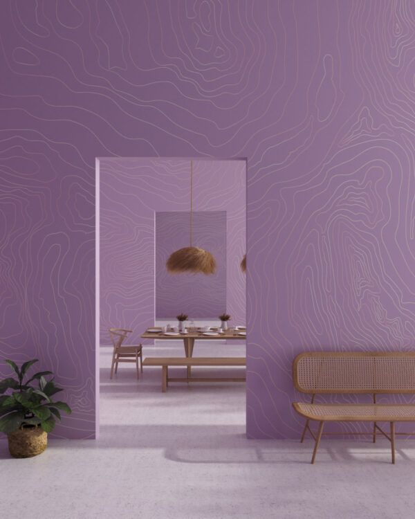 Linear abstract forms wall mural for the corridor