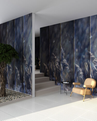 Delicate spikelets and textured panels wall mural for the living room