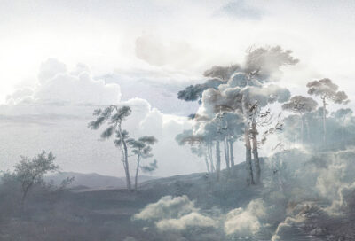 Grey vintage forest wall mural
