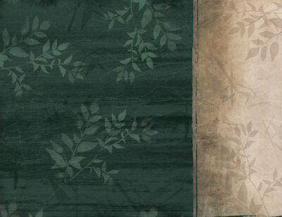 Asymmetry of textures with leaves green and beige wall mural
