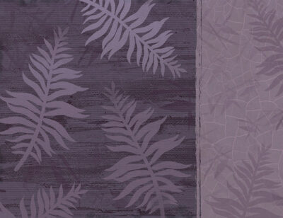 Fern leaves asymmetrical purple wall mural