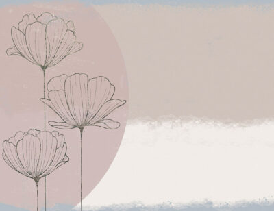 Delicate graphic lotuses on a pastel geometrical background wall mural