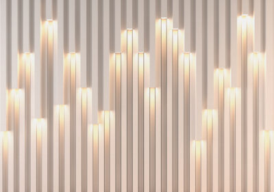 Milky 3D wall mural with built-in light effect