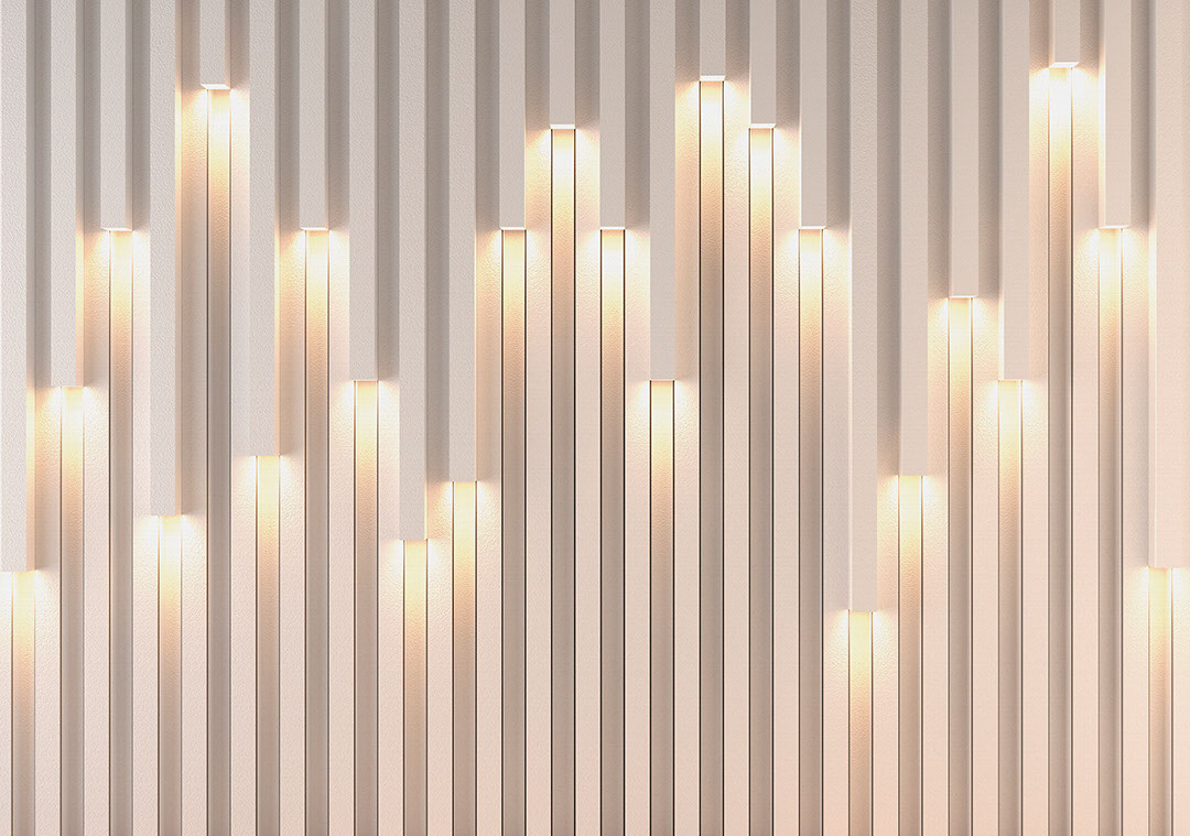 Milky 3D wall mural with built-in light effect