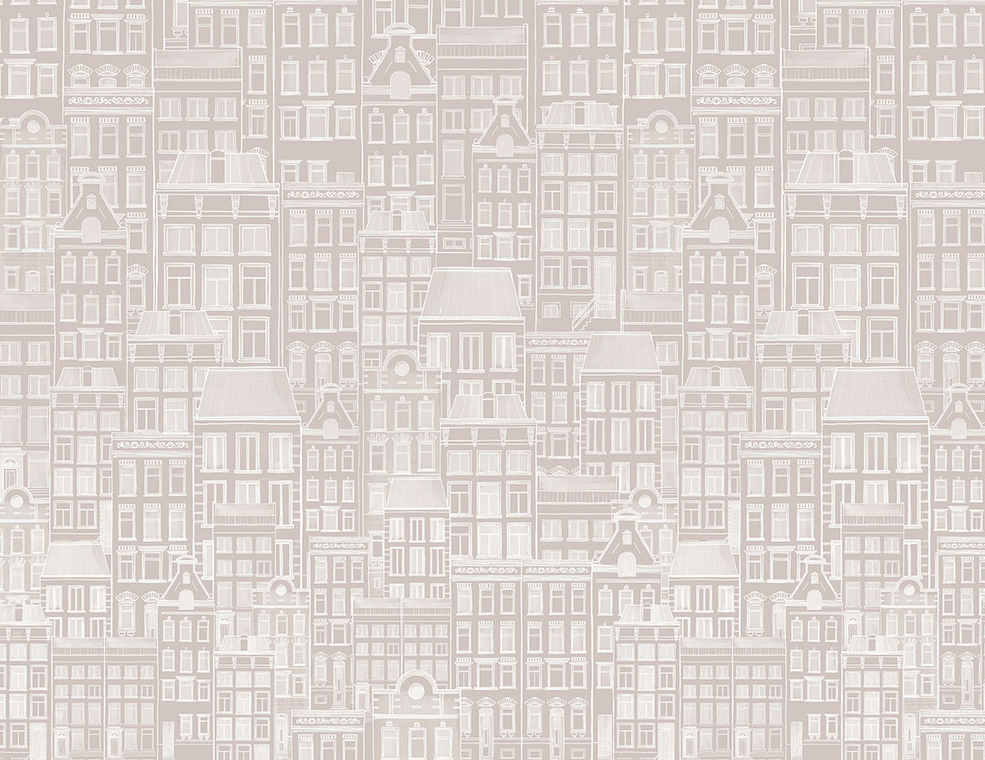 Hand-drawn minimalist grey houses wallpaper