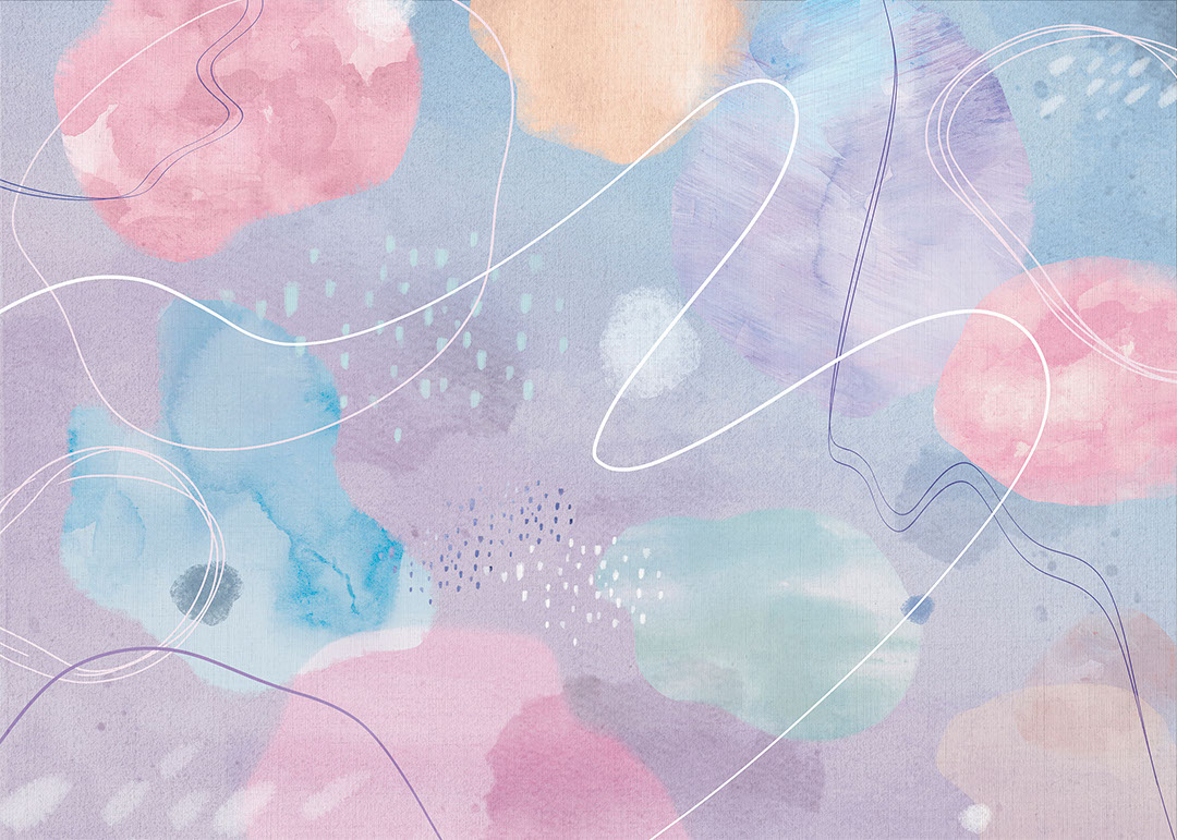 Bright watercolour abstract at the purple background wall mural