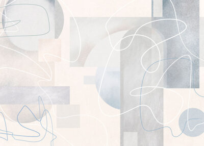 Geometric abstract shapes wall mural