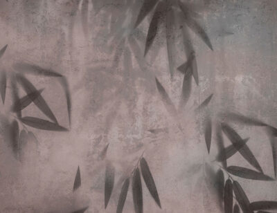 Dark grey palm leaves wall mural