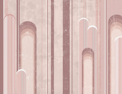 Delicate pink geometric arches wall mural
