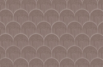 Art deco arches in coffee colour patterned wallpaper