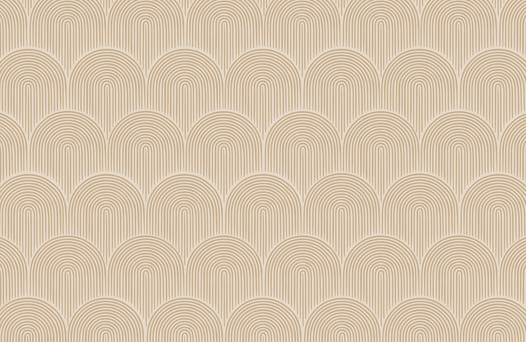 Art deco arches in caramel shades patterned wallpaper
