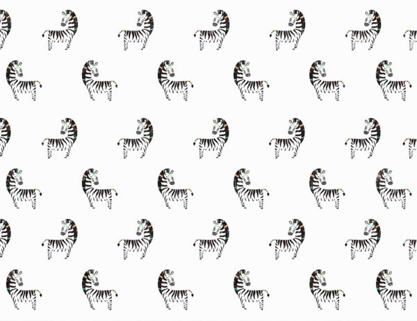 Minimalist zebra patterned wallpaper