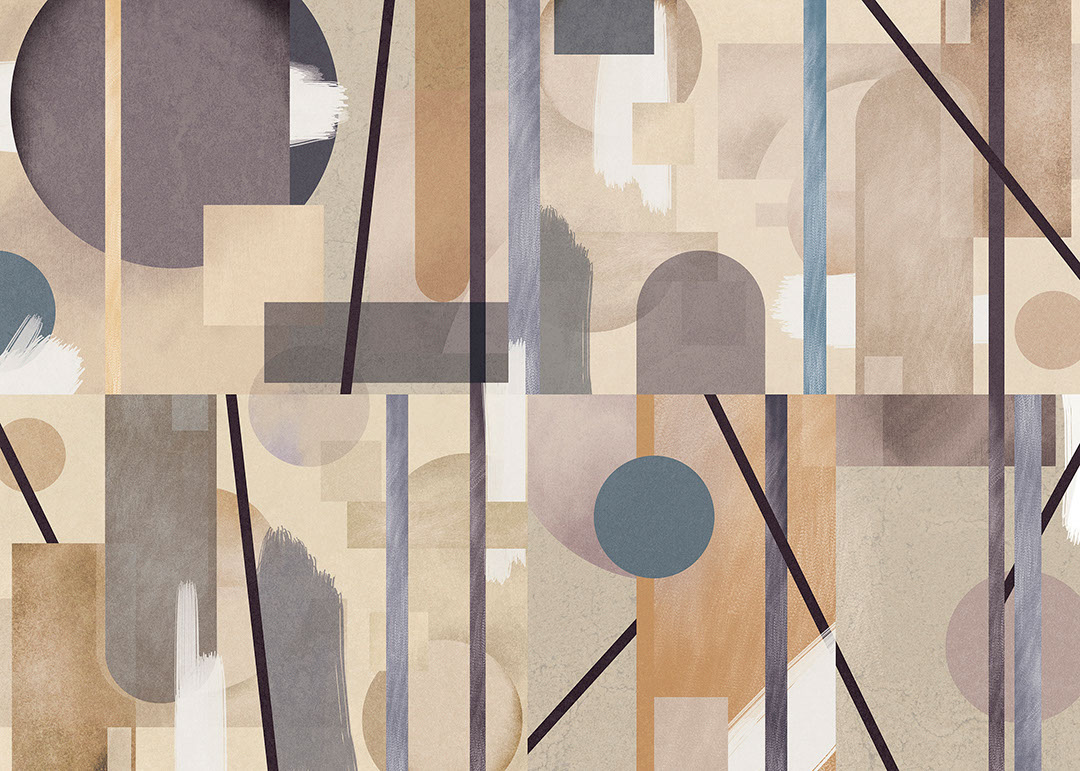 Geometric shapes in Art Deco style wall mural