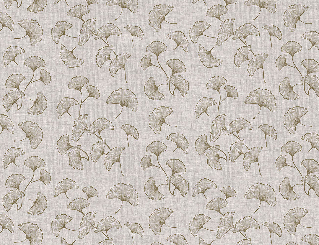 Golden ginkgo leaves on the textured background patterned wallpaper