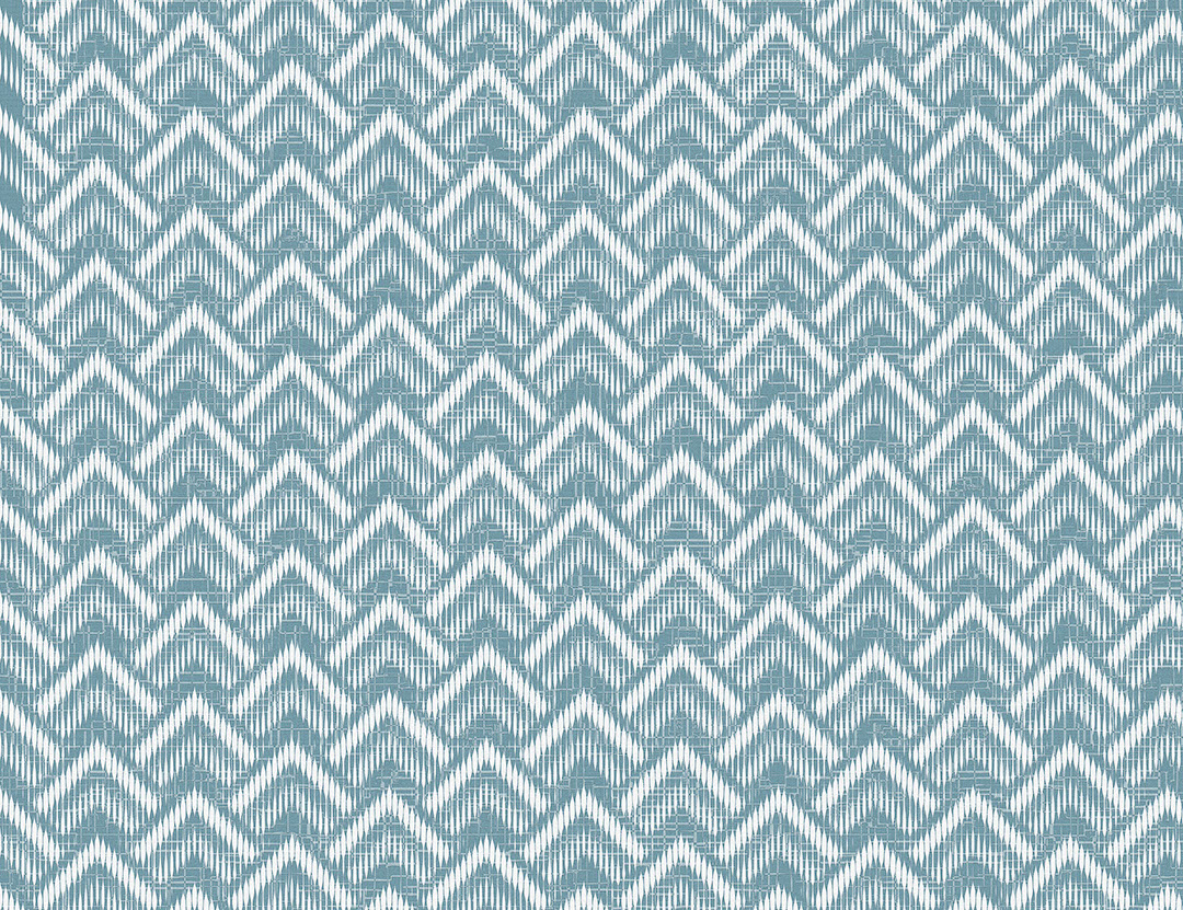 Blue geometric patterned wallpaper
