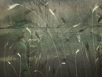 Dark big tiles with ears of grain wall mural