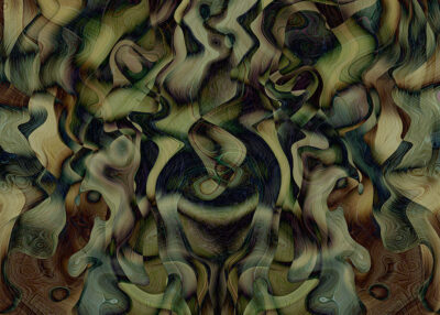 Dark green surrealistic gradient wall mural