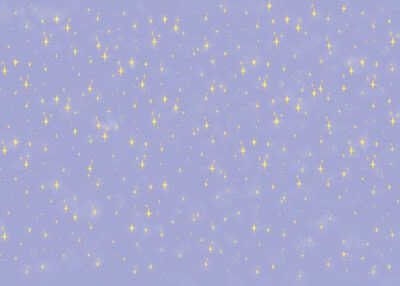 Golden stars at blue sky patterned wallpaper