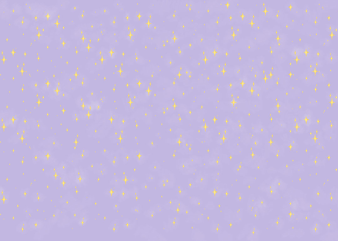 Lavender tone golden stars patterned wallpaper