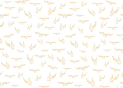 Golden Harry Potter snitch patterned wallpaper