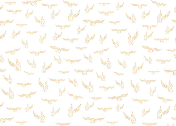 Golden Harry Potter snitch patterned wallpaper