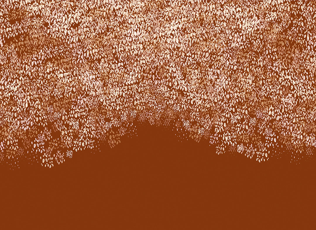 Abstract white gradient on mustard background wall mural