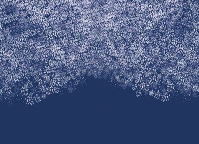 Abstract white gradient on blue background wall mural