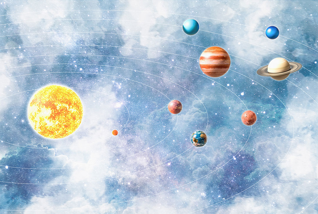 Solar system planets wall mural