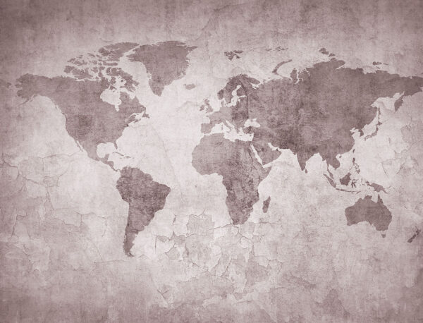 Tender pink world map wall mural