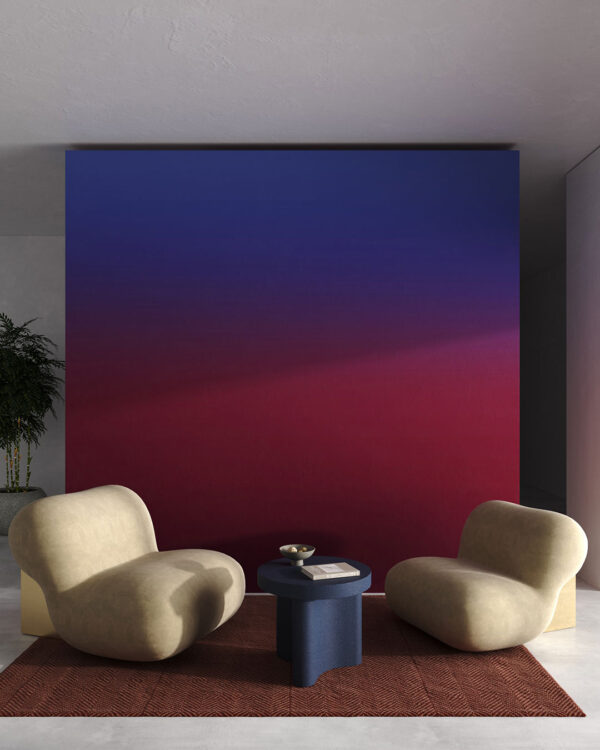 Dark lilac and purple colour gradient wall mural for the living room