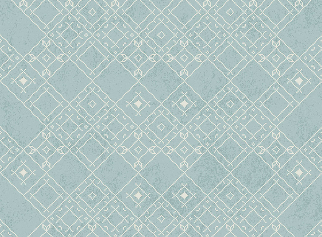 Ukrainian traditional ornament patterned wallpaper on the blue background