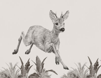 Cute Bambi-inspired little deer wall mural