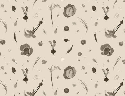 Ingredients of the Ukrainian borsch black and white wall mural