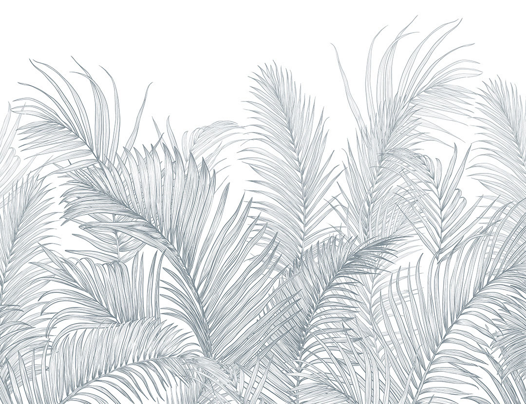 Delicate palm leaves wall mural