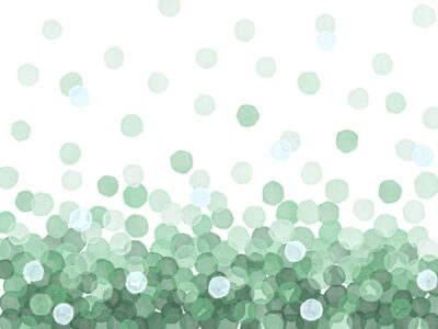 Wall mural with green watercolour bubbles