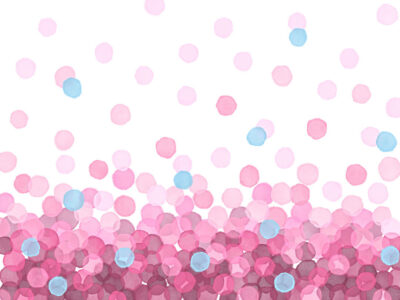 Wall mural with pink watercolour bubbles