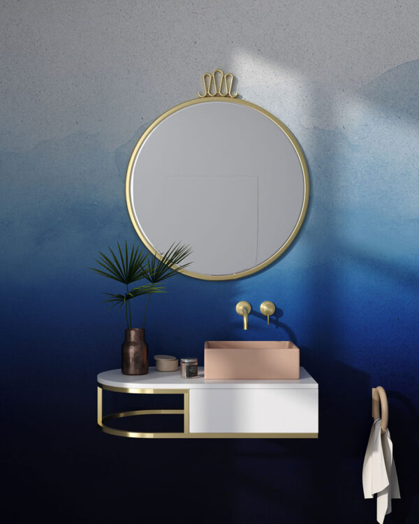 Blue watercolour gradient wall mural for the bathroom