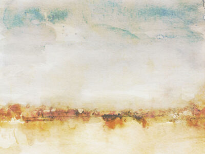 Watercolour gradient abstract blue and orange wall mural