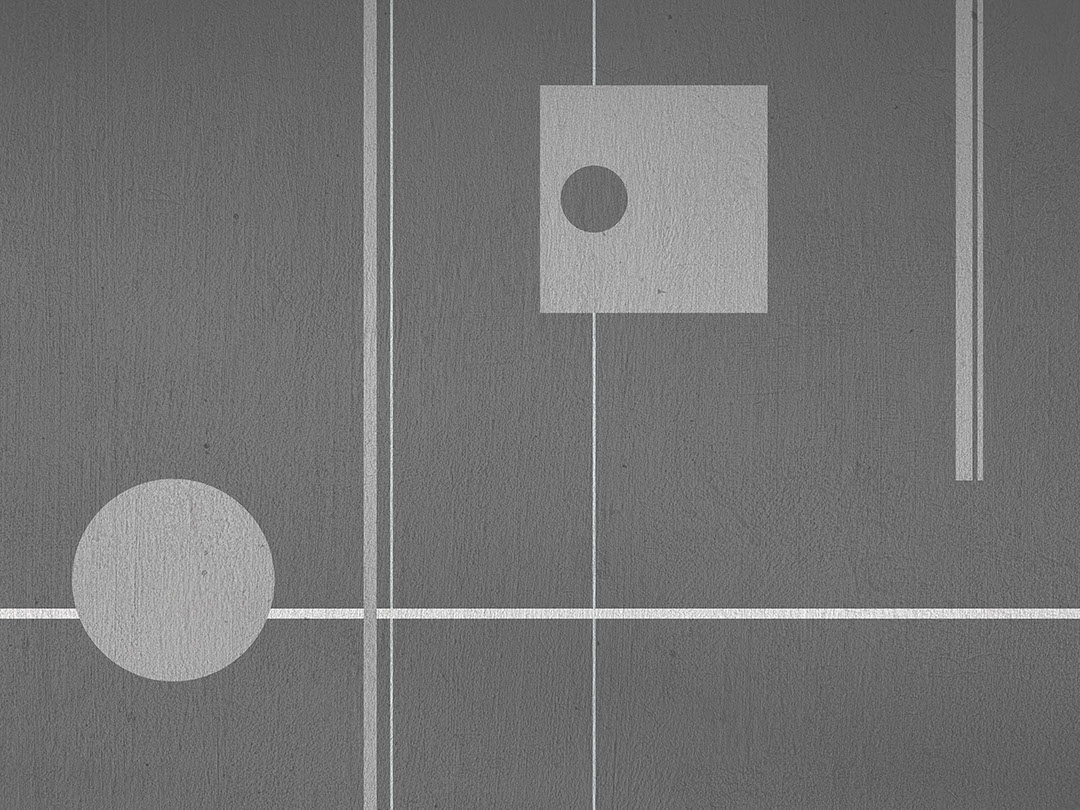 Geometric art-deco style grey wall mural