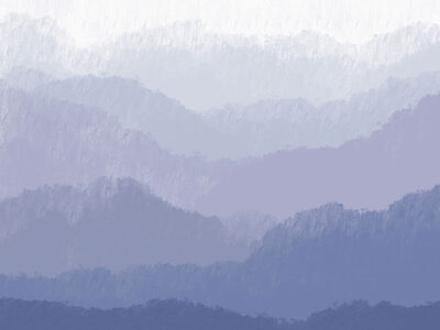 Blue gradient mountains wall mural