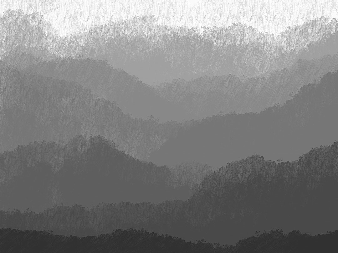 Grey gradient mountains wall mural