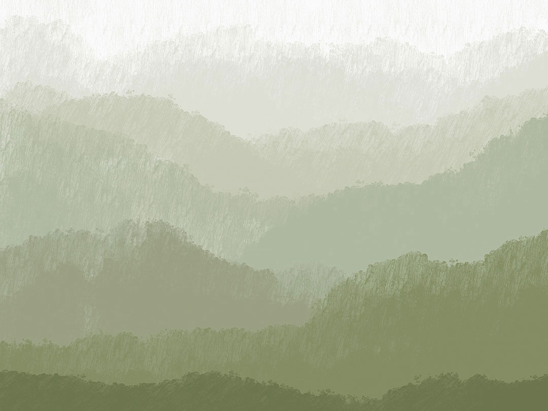 Green gradient mountains wall mural