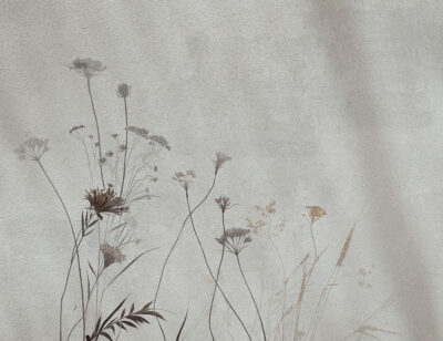 Minimalist light floral wall mural