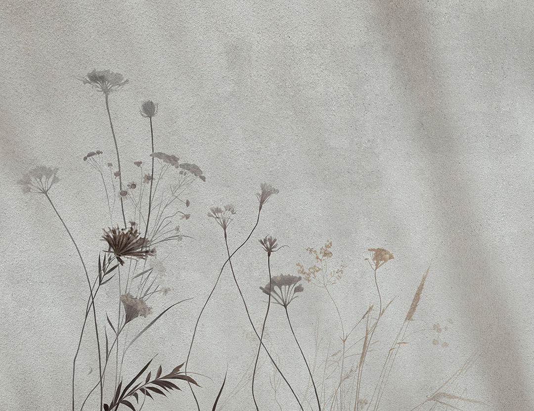 Minimalist light floral wall mural