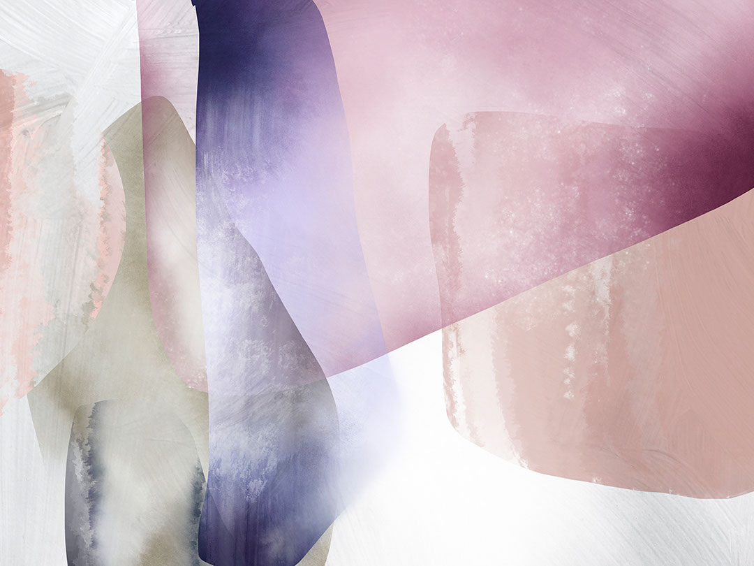 Watercolor abstract purple print wall mural